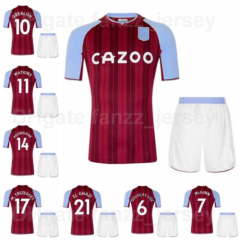 Aston Villa 21 22 Soccer 15 Bertrand Traore Jersey Set 10 Jack Grealish 5 Tyrone Mings 18 Matt Targett 4 Ezri Konsa 11 Ollie Watkins Football Shirt Kits Uniform Home Red, With patch
Aston Villa 21 22 Soccer 15 Bertrand Traore Jersey Set 10 Jack Grealish 5 Tyrone Mings 18 Matt Targett 4 Ezri Konsa 11 Ollie Watkins Football Shirt Kits Uniform Home Red, With patch