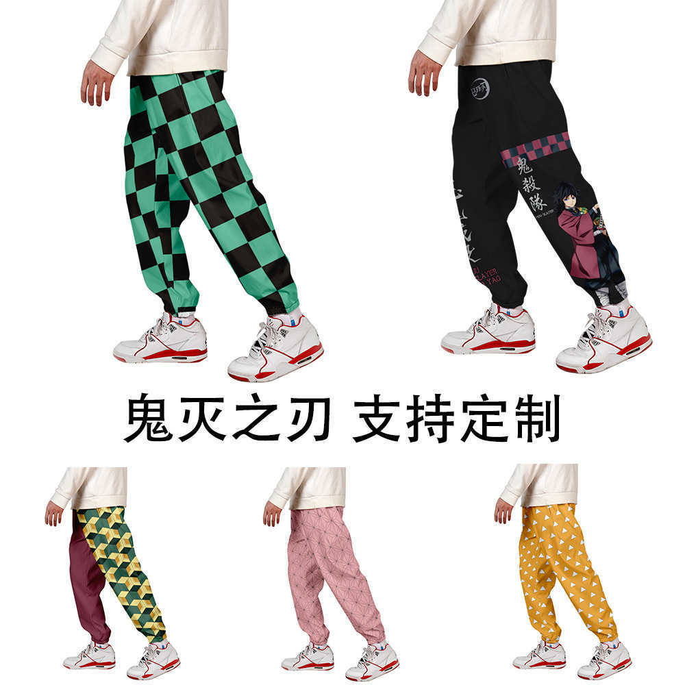 2020 New 3D Print Demon Slayer Sweatpants Women/Men Fitness Joggers Spring High Street Anime Trousers Harajuku Pants Sweatpant Q0801