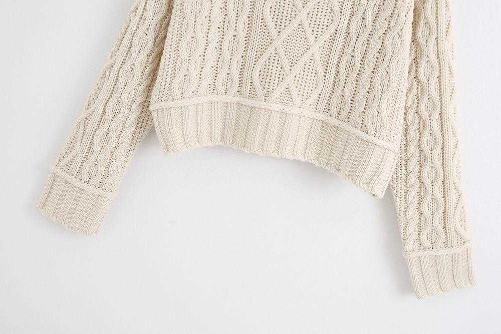 HSA Women Winter Sweater And Pullovers O Neck White Knit Tops Twisted Knit Jumpers Sweater Pullover Sueteres De Mujer 210716