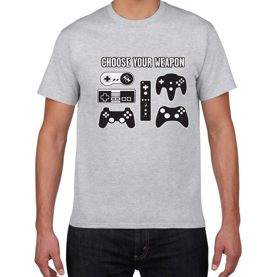 Choose Your Weapon Gamer Video Games Sarcastic tshirt men Game Controller streetwear harajuku summer hip hop tee shirt homme 210629