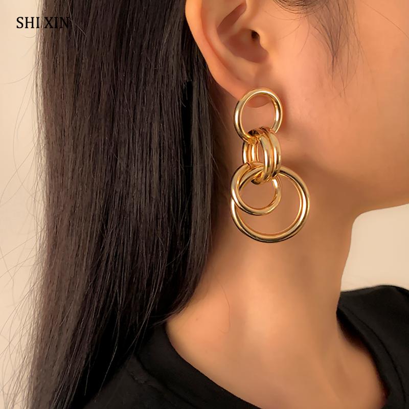 Dangle & Chandelier SHIXIN Punk Cross Circle Big Earrings For Women Hip Hop Long Chain Drop Fashion Handing 2021 Statement Jewelry, Silver
Dangle & Chandelier SHIXIN Punk Cross Circle Big Earrings For Women Hip Hop Long Chain Drop Fashion Handing 2021 Statement Jewelry, Silver