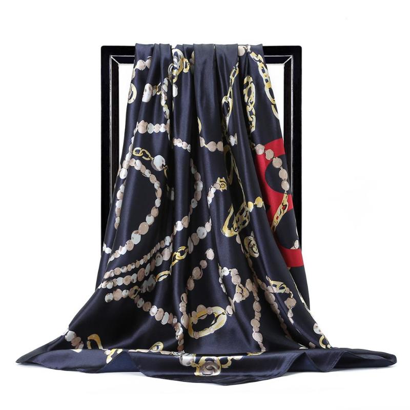 Scarves Silk Scarf Women Luxury Designer Square Shawl Bandana Vintage Euro Chain Print Foulard 90cm Large Satin Muslim Head Hijab
Scarves Silk Scarf Women Luxury Designer Square Shawl Bandana Vintage Euro Chain Print Foulard 90cm Large Satin Muslim Head Hijab