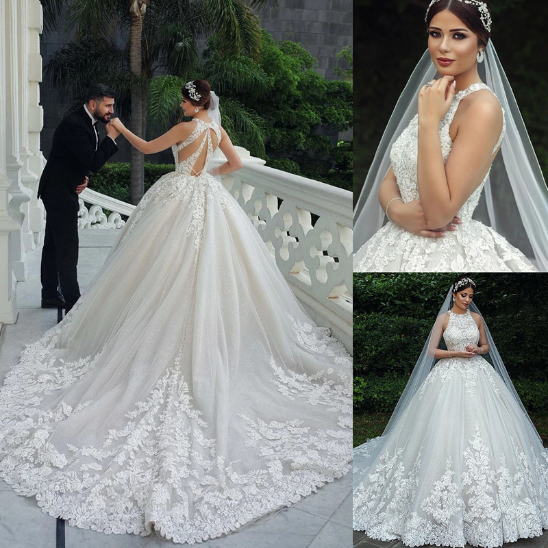 Ball Gown Wedding Dresses Sweetheart Corset Floor Length Princess Bridal Gowns Beaded Lace Pearls Custom Made WD0010