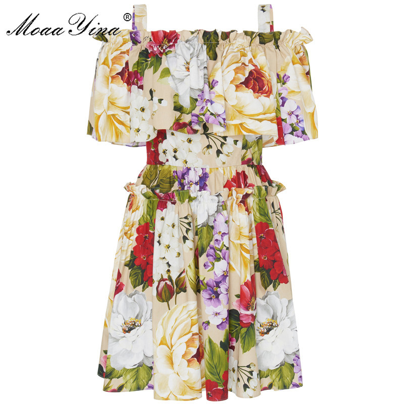 Fashion Designer Runway dress Summer Women Floral-Print Off shoulder Holiday Elegant Cotton Dresses 210524, Multi
Fashion Designer Runway dress Summer Women Floral-Print Off shoulder Holiday Elegant Cotton Dresses 210524, Multi