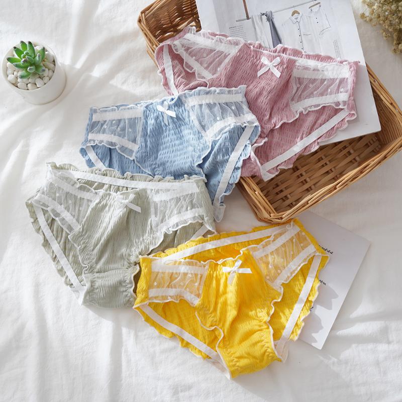 Women's Panties 2Pcs For Women Underwear Sexy Lace Breathable Soft Lingerie Female Briefs Panty Transparent Woman Underpants With Bow, Yellow
Women's Panties 2Pcs For Women Underwear Sexy Lace Breathable Soft Lingerie Female Briefs Panty Transparent Woman Underpants With Bow, Yellow