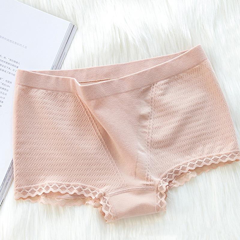 Women's Panties Mid-waist Seamless Boxer Briefs Cotton Crotch Lingerie Breathable Lace Edge Large Size Solid Underwear, Beige
Women's Panties Mid-waist Seamless Boxer Briefs Cotton Crotch Lingerie Breathable Lace Edge Large Size Solid Underwear, Beige