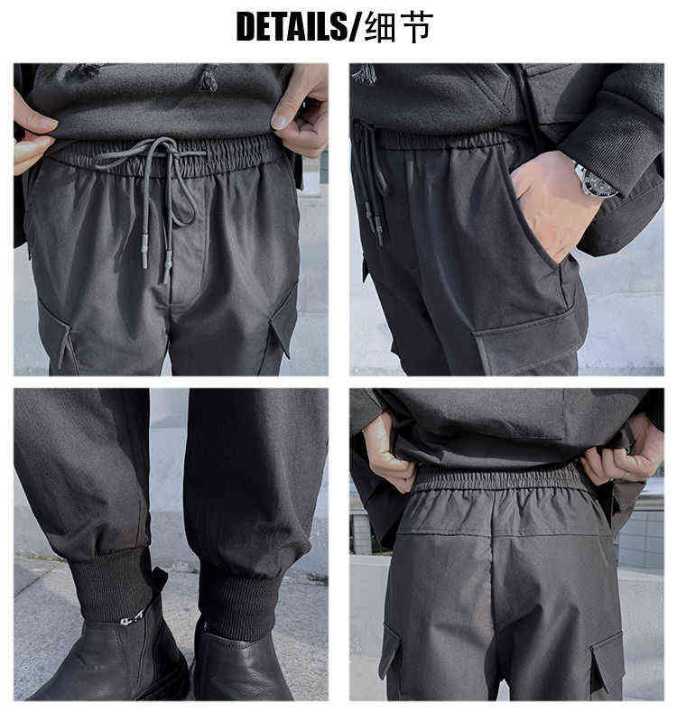 Black Cargo Pants Joggers Men Harajuku Swag Streetwear Military Techwear Mens Clothing Japanese Style Pencil Casual Trousers 211112