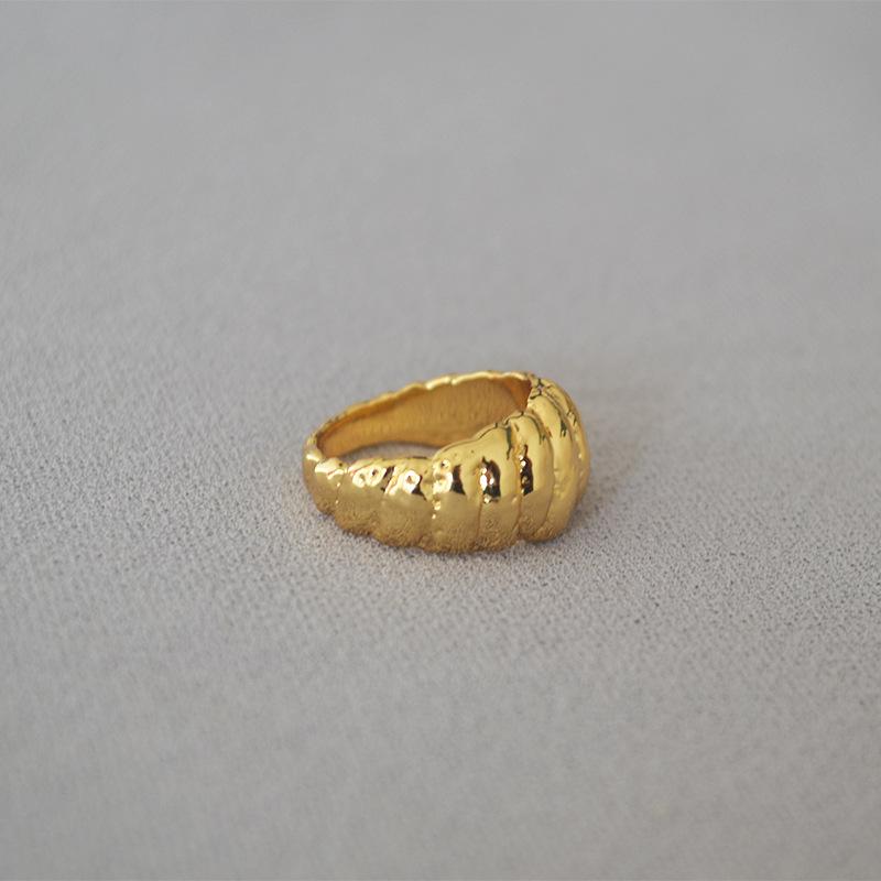 European And American Hipsters Brass Handmade Croissants Ring Index Finger Cluster Rings