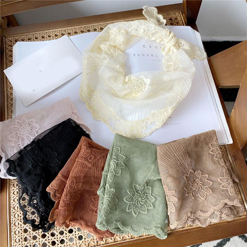 Scarves Fashion Hollow Lace Scarf Triangle Sheer Head Female Bandanas Handkerchief Hair Skinny Tie Shawls
Scarves Fashion Hollow Lace Scarf Triangle Sheer Head Female Bandanas Handkerchief Hair Skinny Tie Shawls