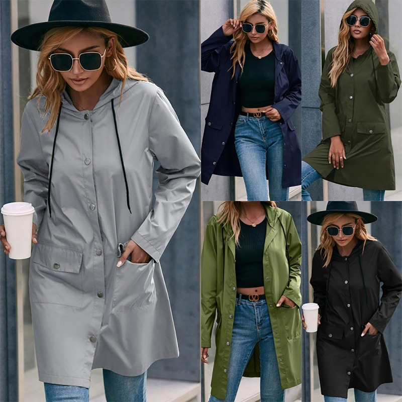 Women's Coat Solid Fashion Outdoor Mountaineering Raincoat Mid-length Hooded Windbreaker Zipper Waterproof Jacket Outerwear, Tan;black
Women's Coat Solid Fashion Outdoor Mountaineering Raincoat Mid-length Hooded Windbreaker Zipper Waterproof Jacket Outerwear, Tan;black