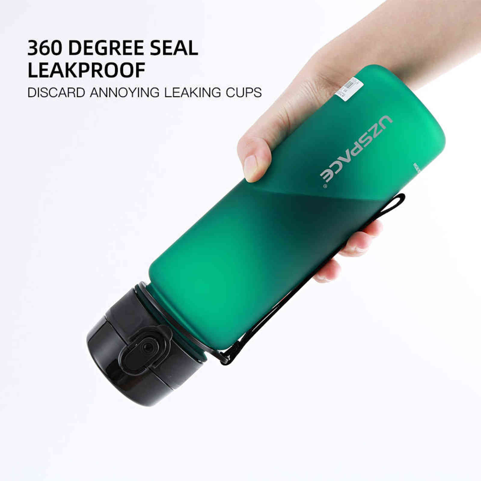 UZSPACE Sport Water Bottle 800ml 1000ml BPA Free Leakproof Reusable Tritan for Fitness Lightweight Sustainable 211122 - view 7