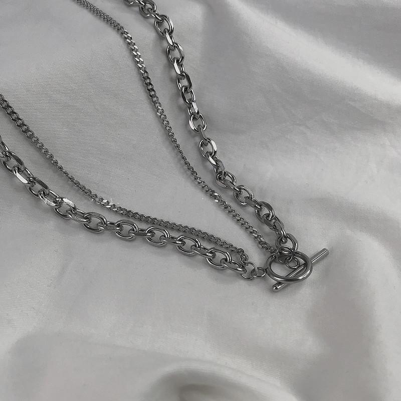 Pendant Necklaces U-Magical Unique Design Titanium Steel Double Layer Chokers Necklace For Women Metallic Chunky OT Chain Jewelry
Pendant Necklaces U-Magical Unique Design Titanium Steel Double Layer Chokers Necklace For Women Metallic Chunky OT Chain Jewelry