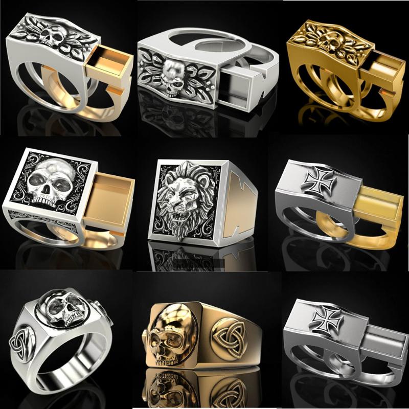 Cluster Rings 9 Types Mens Fashion Accessory Skull Ring Secret Compartment Cinerary Casket Souvenir Anniversary Gift Viking Punk Skeleton
Cluster Rings 9 Types Mens Fashion Accessory Skull Ring Secret Compartment Cinerary Casket Souvenir Anniversary Gift Viking Punk Skeleton