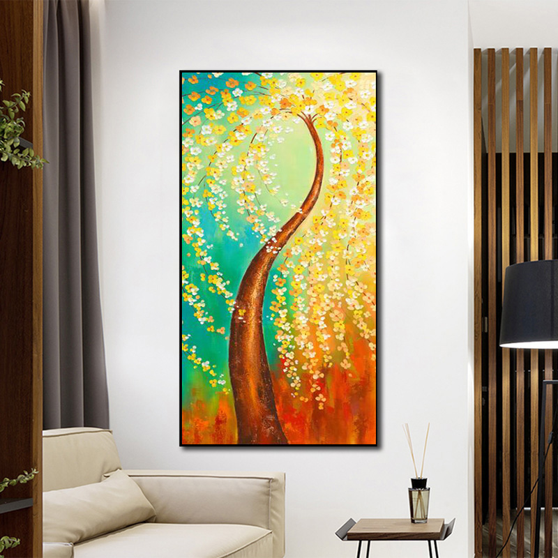 Rich Tree Canvas Painting Wall Art For Living Room Entrance Modern Decorative Paintings Landscape Posters And Prints