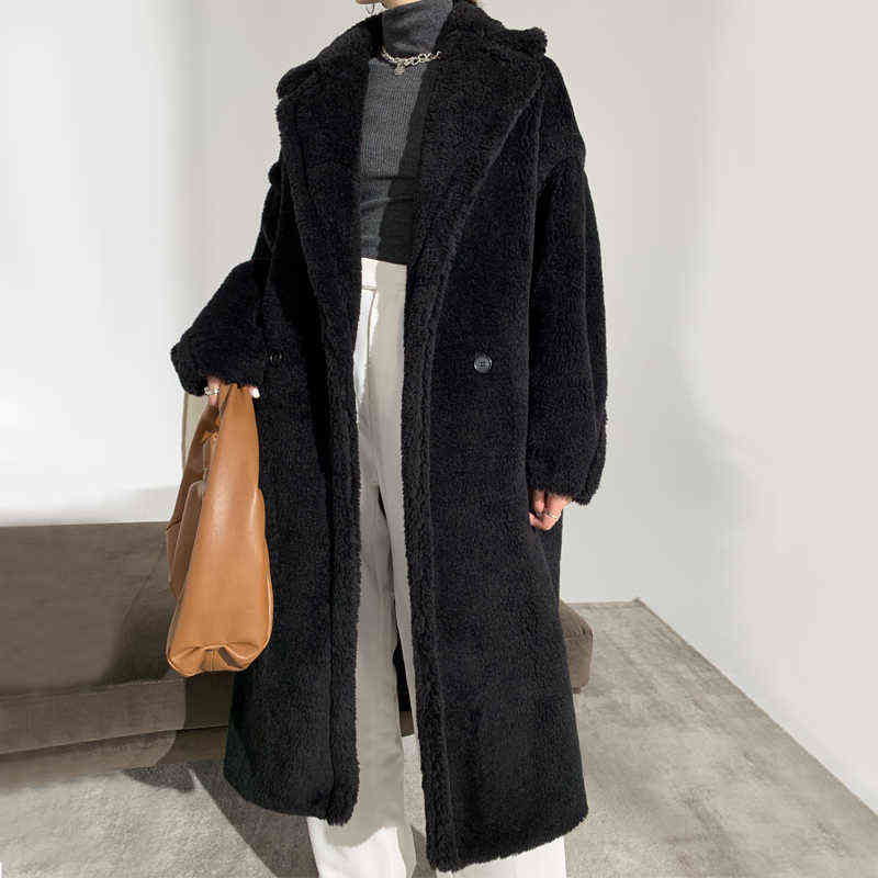 Women's Coat Teddy Bear Alpaca Wool Winter Thicken vanilla Albino camel teddy in stock 211123