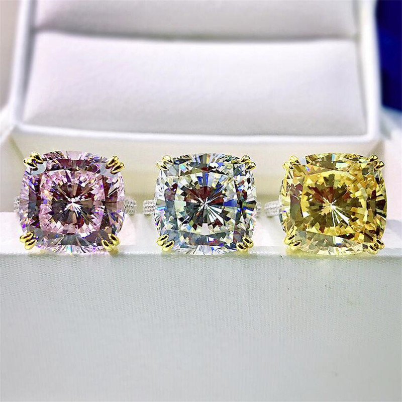 Choucong Brand Ins Top Sell Luxury Jewelry Real 100% 925 Sterling Silver Moissanite Diamond Pave CZ Eternity Women Wedding Engagement Band Ring For Lo