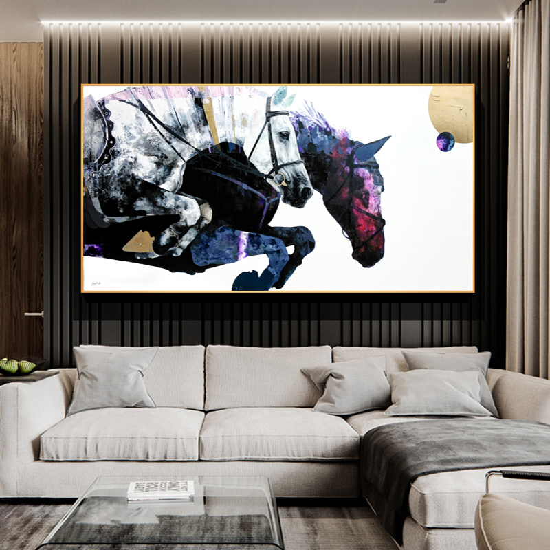 Abstract Horse Painting Animal Posters and Prints Canvas Art Wall Pictures for Living Room Home Decoration NO FRAME