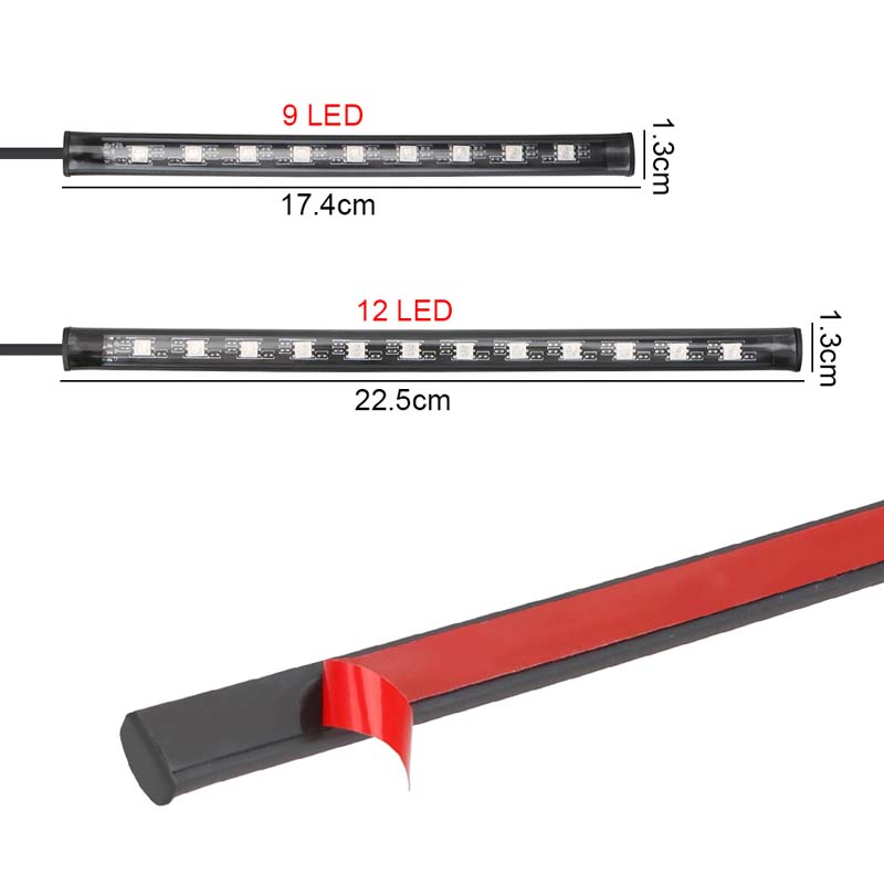 LED RGB Atmospheres Strip Light 24/36/48 LED-Wireless Remote Voice Control Foot Lamps Auto Decorative Atmosphere Lights Car Strips Lamp