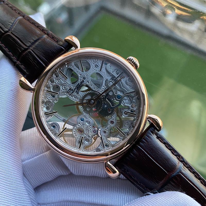 Sugess Skeleton Men Watch Hand Winding Seagull ST36 Movement Mechanical Fashion Wristwatches Leather Sapphire Glass, Gold
Sugess Skeleton Men Watch Hand Winding Seagull ST36 Movement Mechanical Fashion Wristwatches Leather Sapphire Glass, Gold