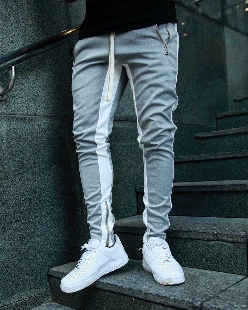 Mens Joggers Casual Pants Fitness Men Sportswear Tracksuit Bottoms Skinny Sweatpants Trousers Black Gyms Jogger Track Pants 211006