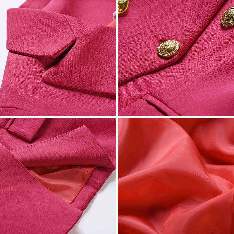 Office Lady Double Breasted Blazer Solid Slim Spring Autumn Women Jacket Suit Notched Long Sleeve Blazers for Female 211122