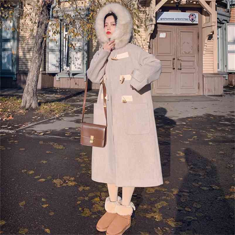 Winter Women Solid Woolen Coats Female Hooded Pockets Thick Warm Outerwears Ladys Horn Button Korean Streetwears 210517, Beige
Winter Women Solid Woolen Coats Female Hooded Pockets Thick Warm Outerwears Ladys Horn Button Korean Streetwears 210517, Beige