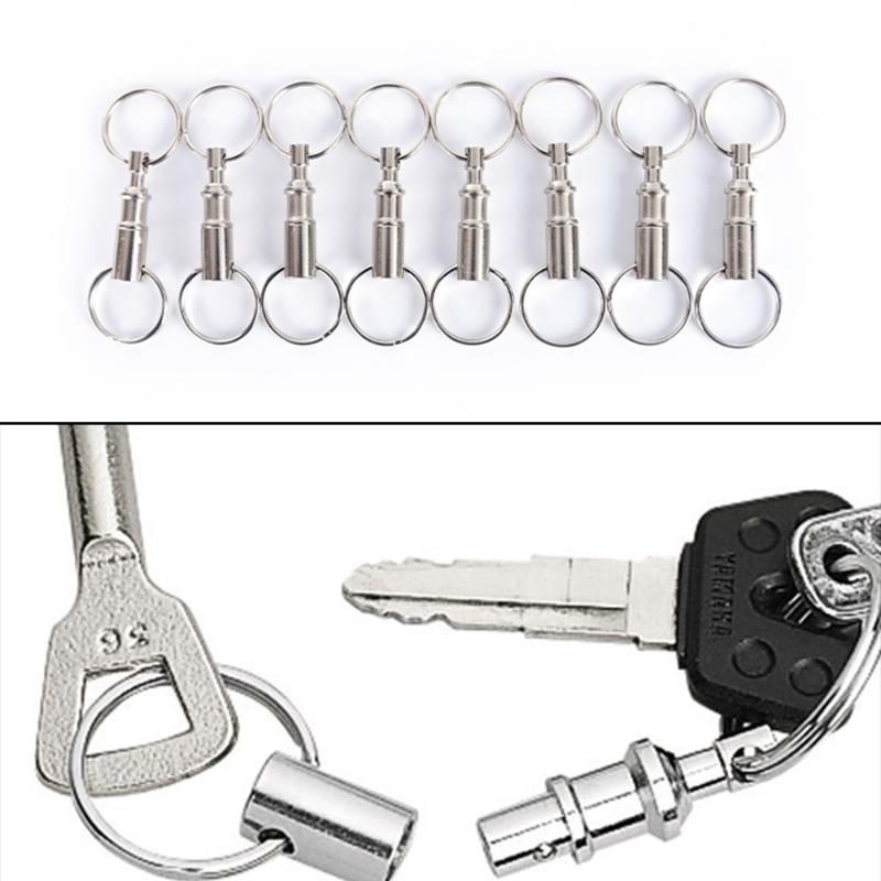 Keychains 3/5pcs Snap Lock Holder Steel Chrome Plated Pull-Apart Key Rings Removable Keyring Quick Release Dual Detachable Ring
Keychains 3/5pcs Snap Lock Holder Steel Chrome Plated Pull-Apart Key Rings Removable Keyring Quick Release Dual Detachable Ring