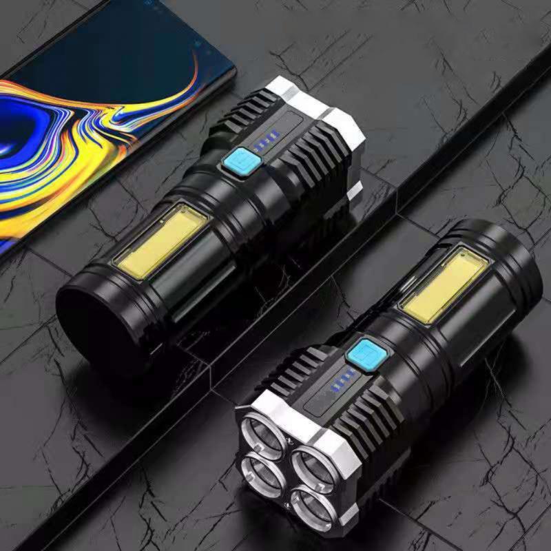 Flashlights Torches 4-core Super Bright Rechargeable Outdoor Multi-function Led Long-range Spotlight Battery Display COB Light
Flashlights Torches 4-core Super Bright Rechargeable Outdoor Multi-function Led Long-range Spotlight Battery Display COB Light