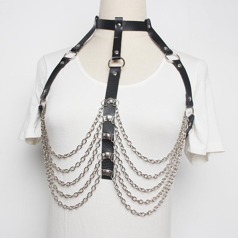 Belts PU Leather Halter Harness Waist Belt Women Gothic Punk Bandage Cage Strap Bra Sexy Neck Chain Cosplay Body Bondage, Black
Belts PU Leather Halter Harness Waist Belt Women Gothic Punk Bandage Cage Strap Bra Sexy Neck Chain Cosplay Body Bondage, Black