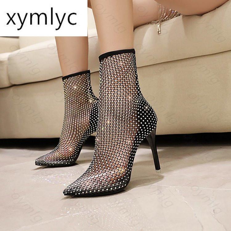 Boots Fashion Crystal Transparent PVC Mesh Upper Ankle For Women Pointed Toe High Heels Shoes Woman Zapatos De Mujer, Black
Boots Fashion Crystal Transparent PVC Mesh Upper Ankle For Women Pointed Toe High Heels Shoes Woman Zapatos De Mujer, Black