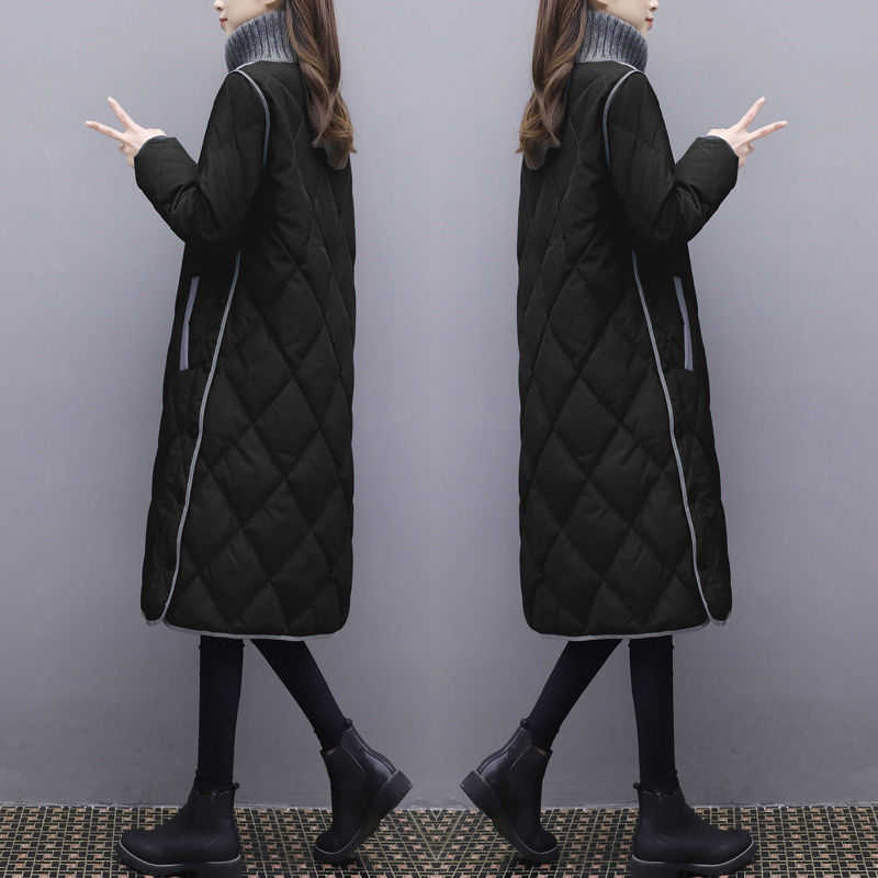 Plus Size Warm Woman Winter Coat Parkas Slim Cotton Padded Basic Jacket Female Casual Long Outwear Feminina 211018
