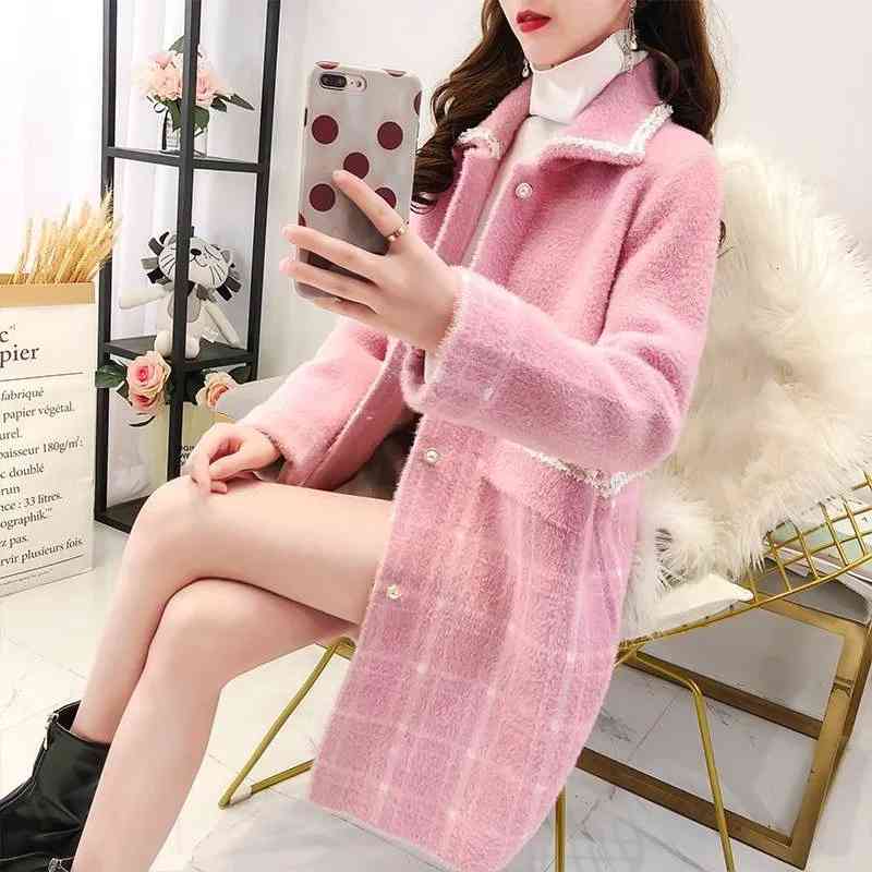 Casual Dresses Winter autumn mink velvet woman's cardigan sweater loose mid-length plaid jacket mended clothing outwear SNOH, 1# packing bag
Casual Dresses Winter autumn mink velvet woman's cardigan sweater loose mid-length plaid jacket mended clothing outwear SNOH, 1# packing bag