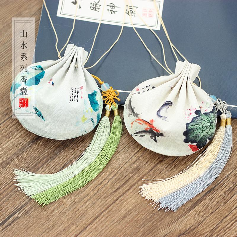 Handmade Chinese Style Vintage Jewelry Storage Bag Gift Landscape Painting Pattern Sachet Pouch Lucky Jade Tassel Drawstring Bags
Handmade Chinese Style Vintage Jewelry Storage Bag Gift Landscape Painting Pattern Sachet Pouch Lucky Jade Tassel Drawstring Bags