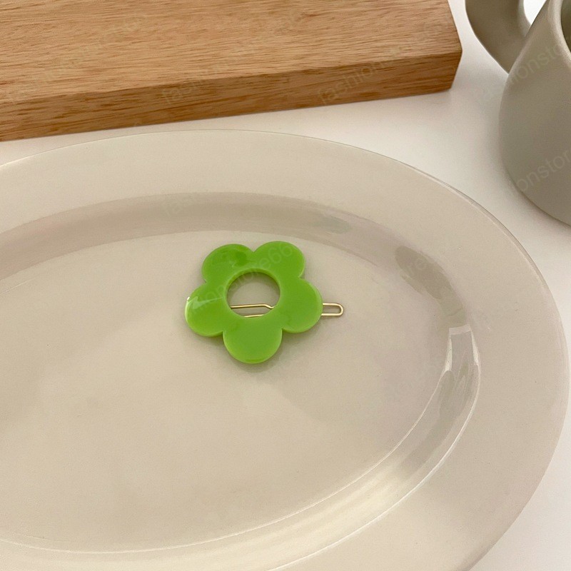 Colorful Resin Hair Clips Flower Barrette Sweet Hairgrips Geometry Hairpin for Women Girls Hair Accessories