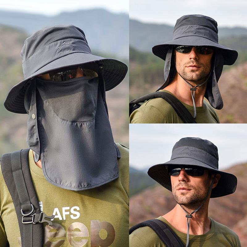 Fisherman Hat Men's Sun Summer Outdoor Quick-drying Sunscreen Breathable Big Brim Cap Wide Hats, Blue;gray
Fisherman Hat Men's Sun Summer Outdoor Quick-drying Sunscreen Breathable Big Brim Cap Wide Hats, Blue;gray