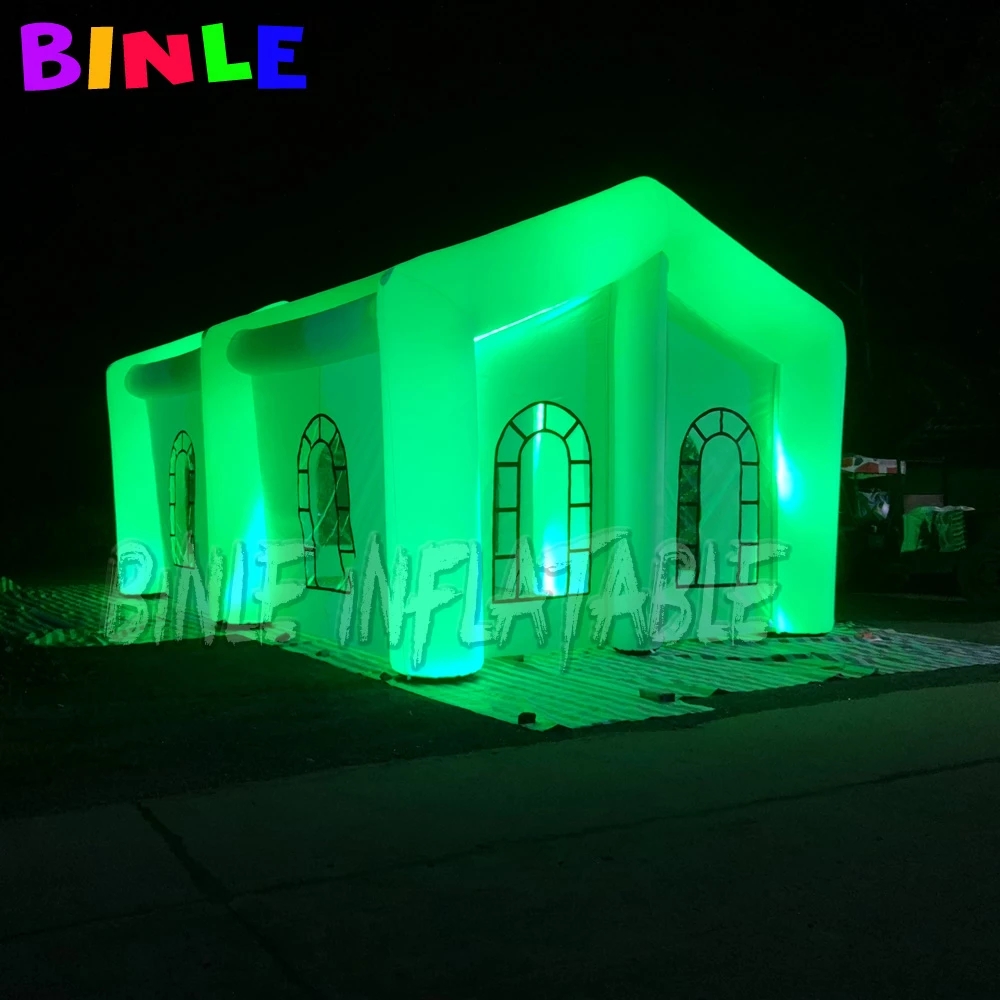 Outdoor party inflatable tent with led lights large air marquee advertising gazebo for commercial event exhibition wedding