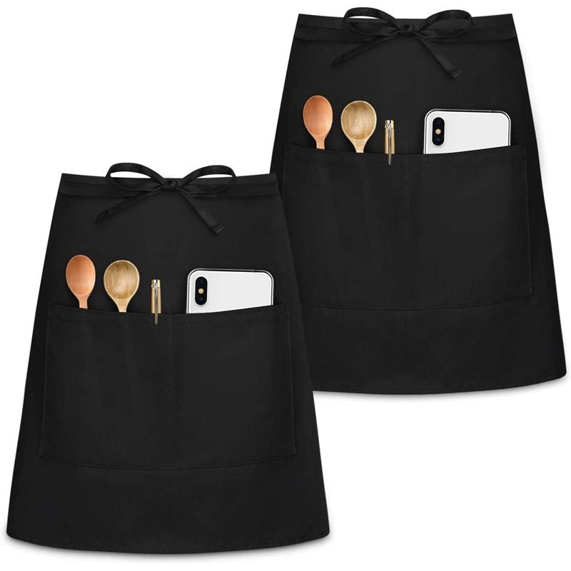 Cotton Large Size Waist Apron, 2 Pockets Waitress Service Aprons For Kitchen Restaurant, Black (2 Pack
Cotton Large Size Waist Apron, 2 Pockets Waitress Service Aprons For Kitchen Restaurant, Black (2 Pack