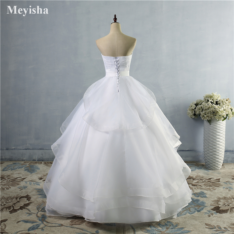 ZJ9043 2021 High Quality White Ivory Wedding Dresses Lace up Back Bridal Gowns Women size 2-26W