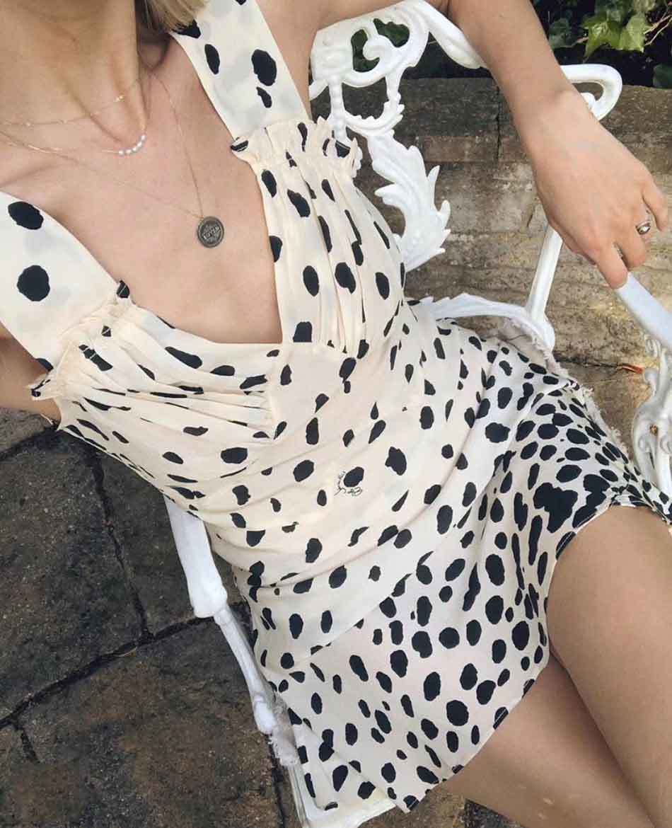 Women's Silk Dress Fashion Sleeveless V-neck Vintage Black Dot Printing Mini Slim Women Club Party Vestidos 210524