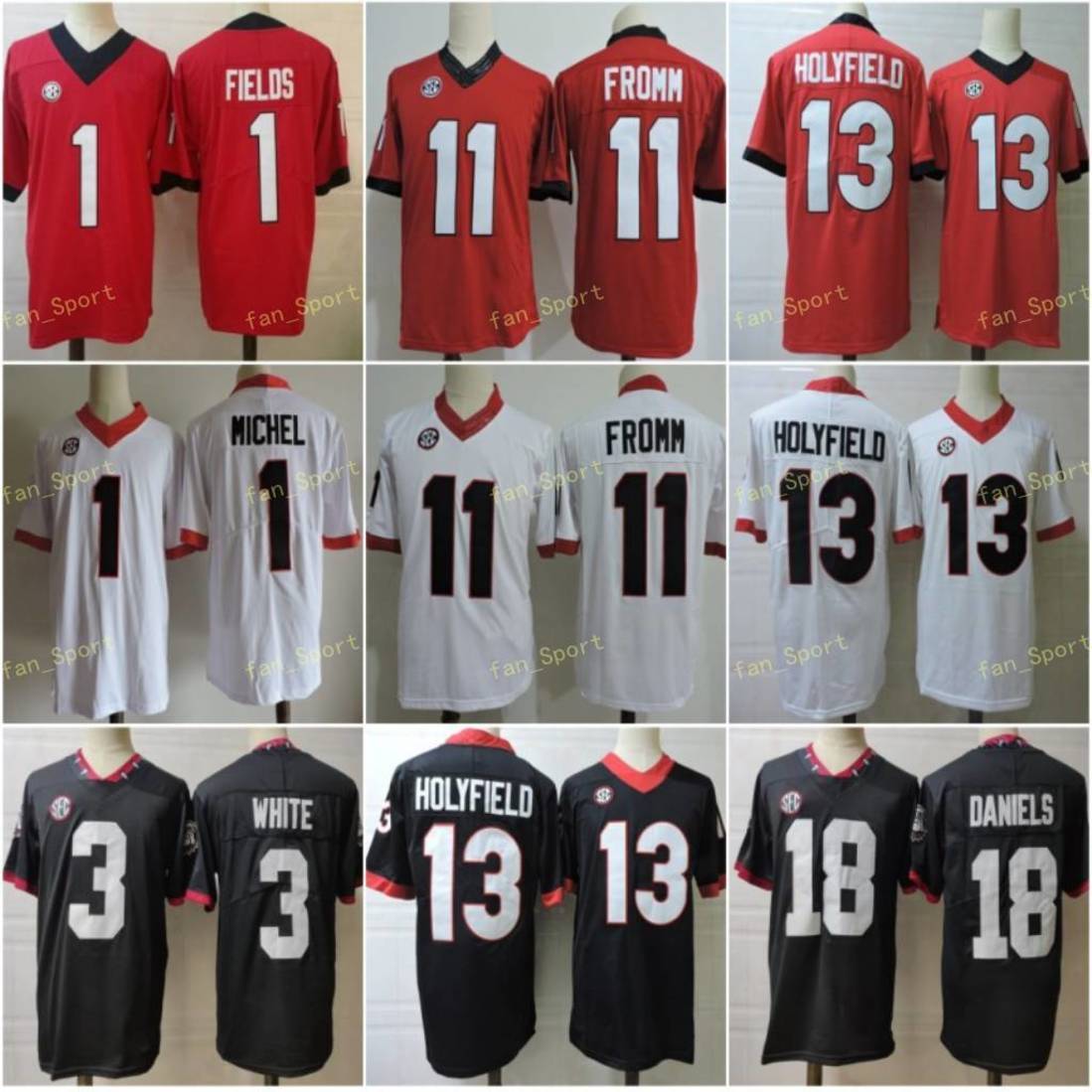 NCAA College Football Georgia Bulldogs 1 Justin Fields Sony Michel 3 Zamir White 11 Jake Fromm 13 Elijah Holyfield 18 JT Daniels Black Red, As
NCAA College Football Georgia Bulldogs 1 Justin Fields Sony Michel 3 Zamir White 11 Jake Fromm 13 Elijah Holyfield 18 JT Daniels Black Red, As