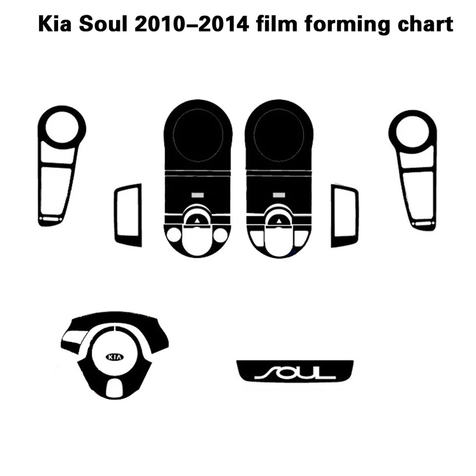 For Kia Soul 2010-2014 Self Adhesive Car Stickers Carbon Fiber Vinyl Car stickers and Decals Car Styling Accessories