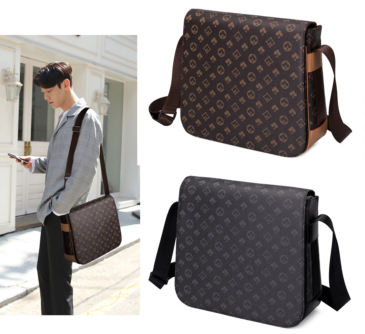 Made In China Designers Luxurys Shoulder Bags Leather Men's Fashion bag Cross body Messenger Purses Famous Handbags Top quality #258, Black flower
Made In China Designers Luxurys Shoulder Bags Leather Men's Fashion bag Cross body Messenger Purses Famous Handbags Top quality #258, Black flower
