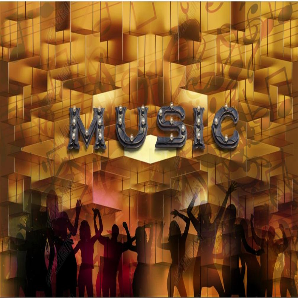 murals wallpaper for living room 3D golden brick music wallpapers dances the background wall