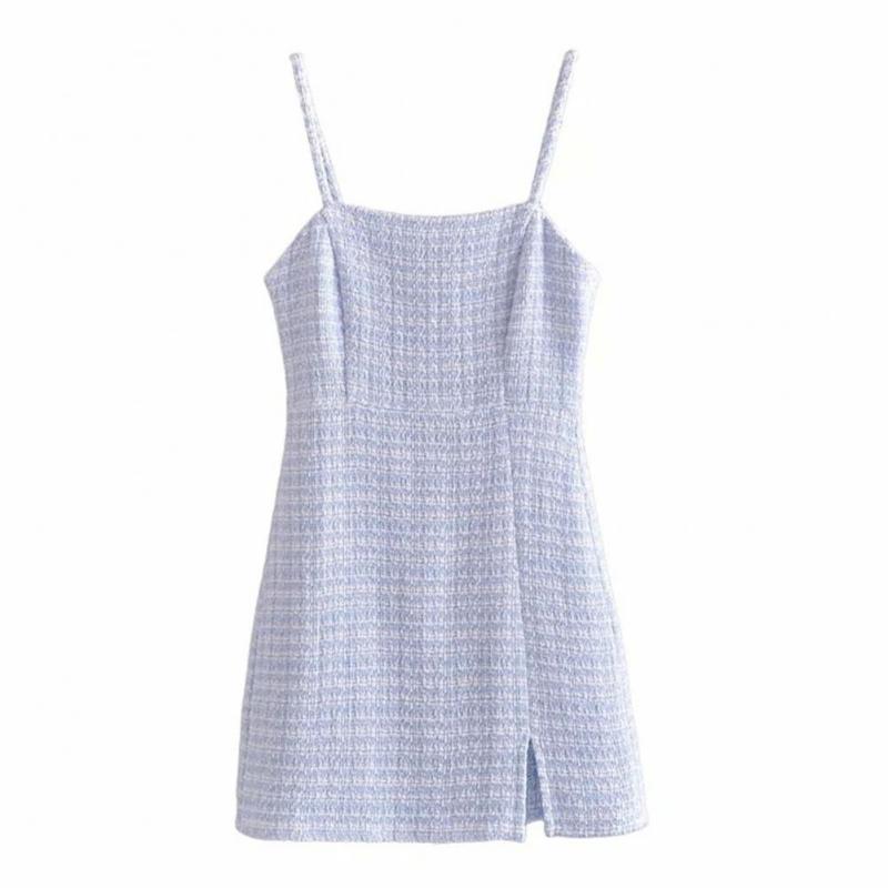 Casual Dresses Fashion Elegant Tweed Mini Sling Dress Women Sleeveless For Work, Light blue
Casual Dresses Fashion Elegant Tweed Mini Sling Dress Women Sleeveless For Work, Light blue