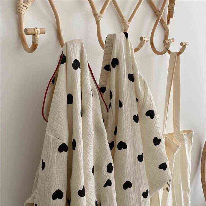 QWEEK Cotton Pijama Heart Print Pajamas for Women Korean Sleepwear Autumn Pyjama Pour Femme Long Sleeve Set Woman 2 Pieces Pjs 211118