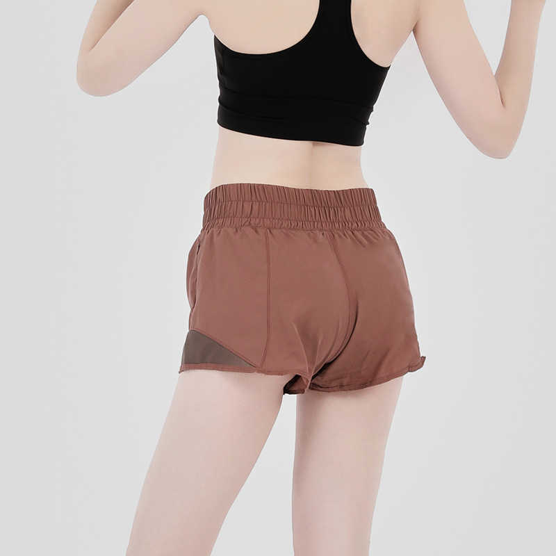 Women Stretch Short Low Waist Shorts with Zipper Pocket Butter Soft Fabric mesh Net Yarn Stitching Reflective shorts 1 SIZE up 210714