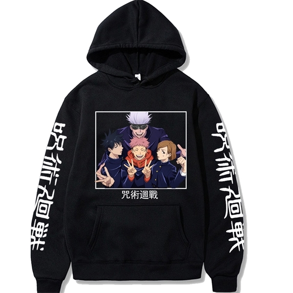 2021 Jujutsu Kaisen Hoodie Casual Hoodies Men and Women Unisex Anime Manga Black Hoodies Tops Clothes Y0809