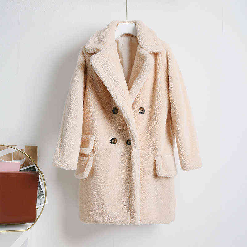 Fluffy Thick Warm Faux Fur Coat Women Artificial Plush Jacket Women's Teddy Bear Coats Female Winter Solid Button Jackets 211123