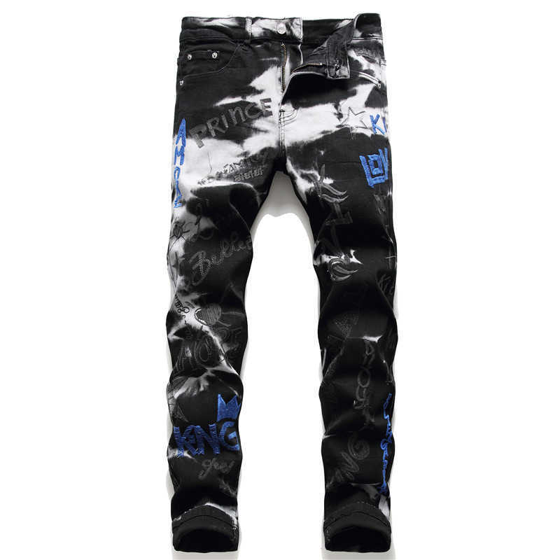Jeans For Men Printing Embroidered Pants Homme Slim Denim Trousers Biker High Quality Male Straight Casual Designer Comfortable X0621, 079
Jeans For Men Printing Embroidered Pants Homme Slim Denim Trousers Biker High Quality Male Straight Casual Designer Comfortable X0621, 079
