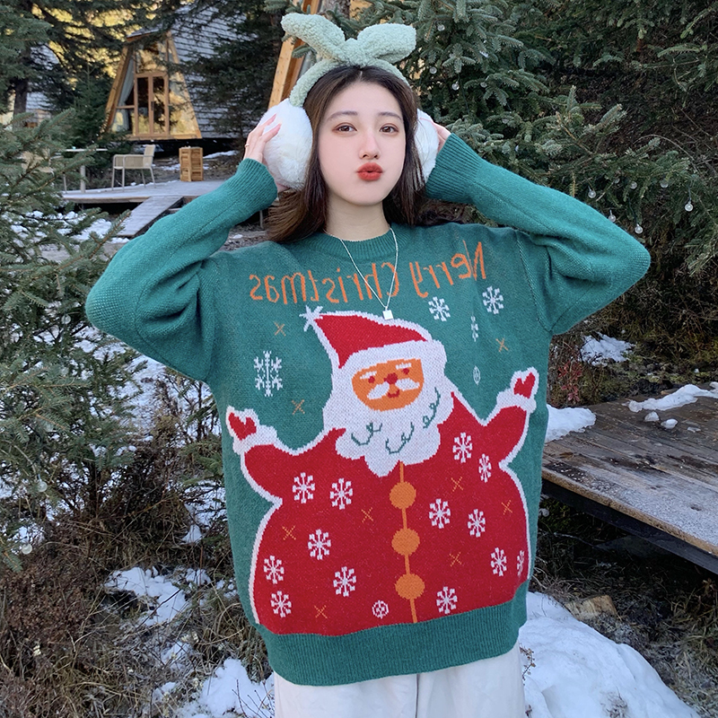 2 Colors 2021 Autumn Winter korean style Thick warm knitted sweaters womens Vintage Christmas sweater and pullovers (C8675), White;black
2 Colors 2021 Autumn Winter korean style Thick warm knitted sweaters womens Vintage Christmas sweater and pullovers (C8675), White;black